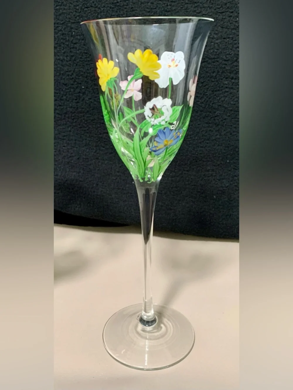 🔍 (2) Royal Danube RDZ19 Hand-Painted Floral Water Goblets • Signed I.G.